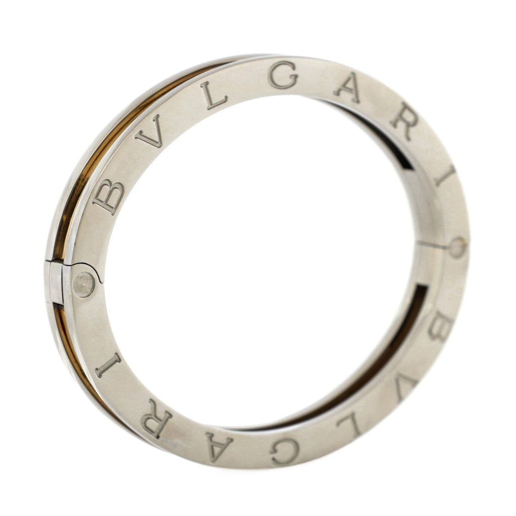 B.Zero1 Hinged Bangle Bracelet 18K Yellow Gold and Stainless Steel 7mm