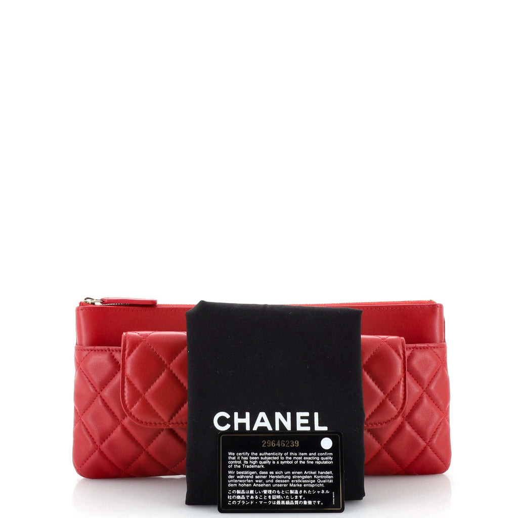 CC Convertible Zip Wallet Clutch Quilted Lambskin