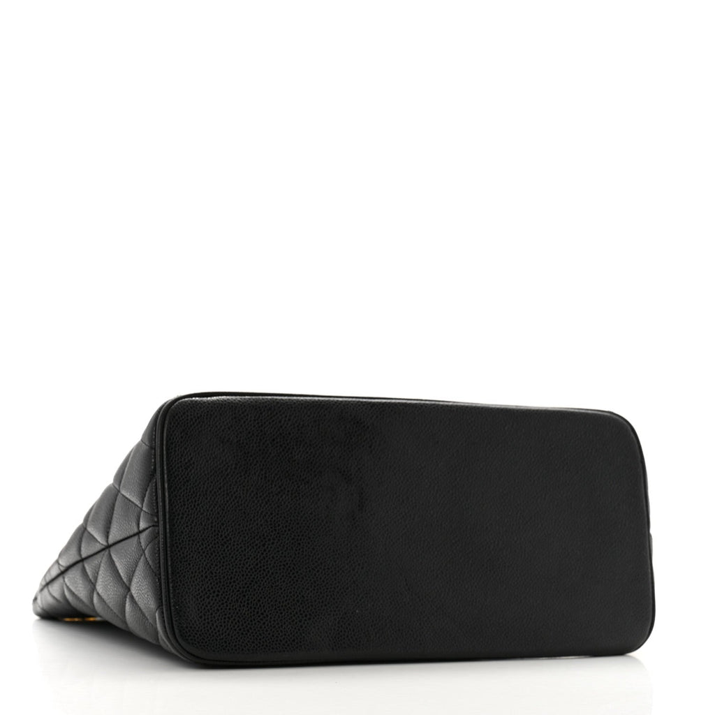 Caviar Quilted Medallion Tote Black