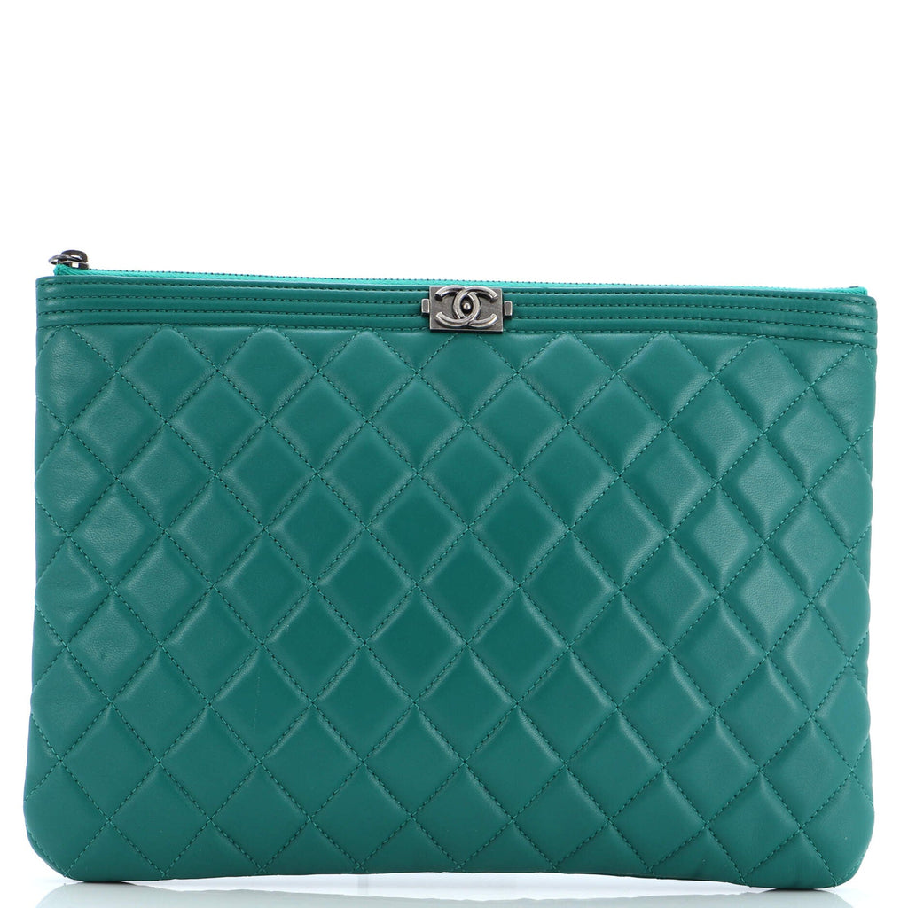 Boy O Case Clutch Quilted Lambskin Medium