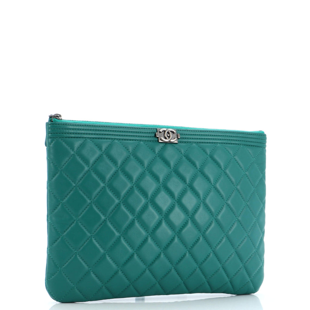 Boy O Case Clutch Quilted Lambskin Medium