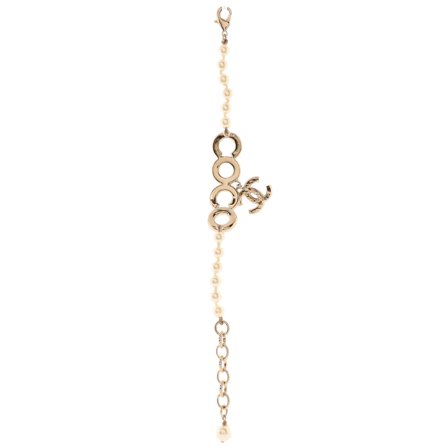 Coco Charm Bracelet Metal with Faux Pearls