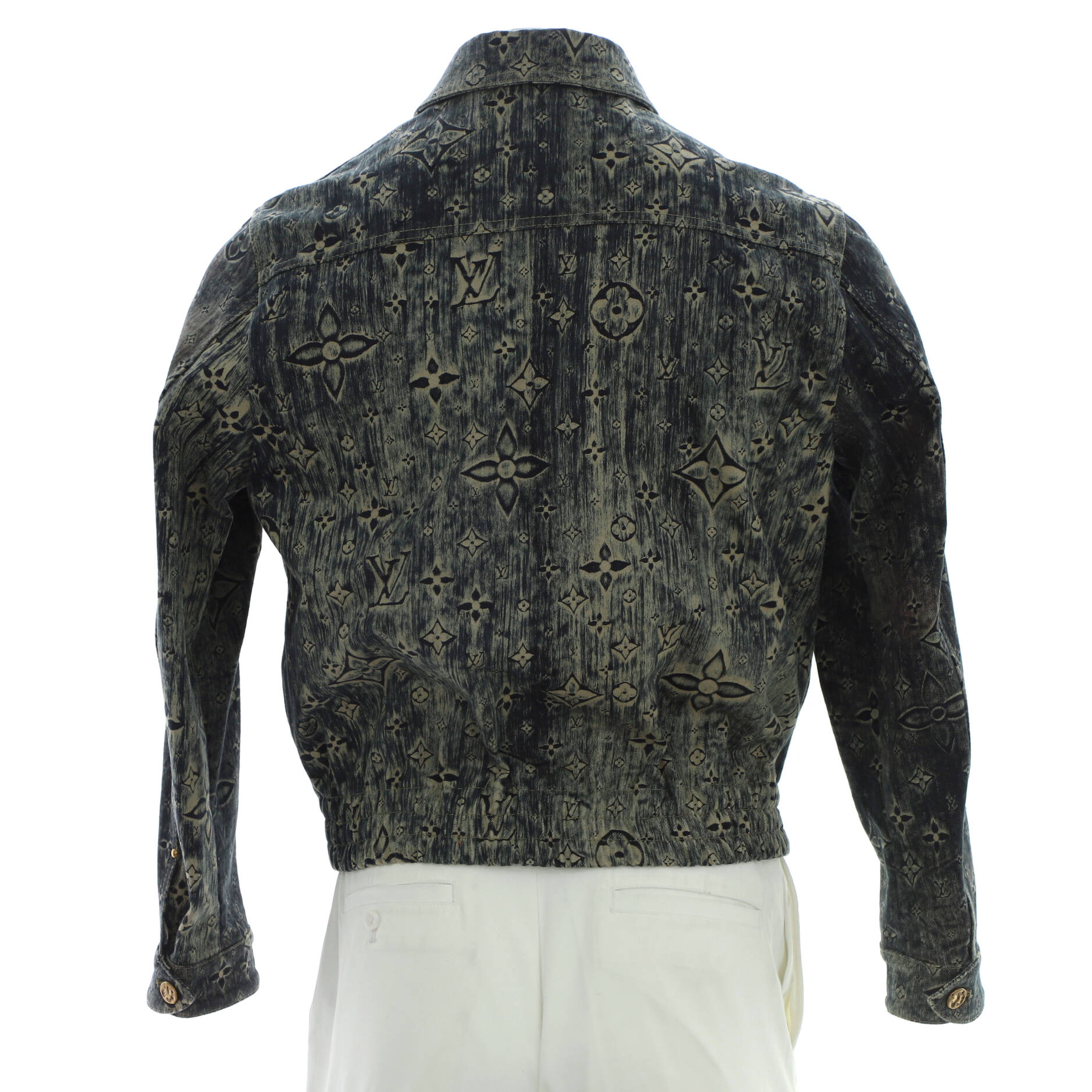 Men's Tailored Denim Jacket Monogram Star Embossed Denim