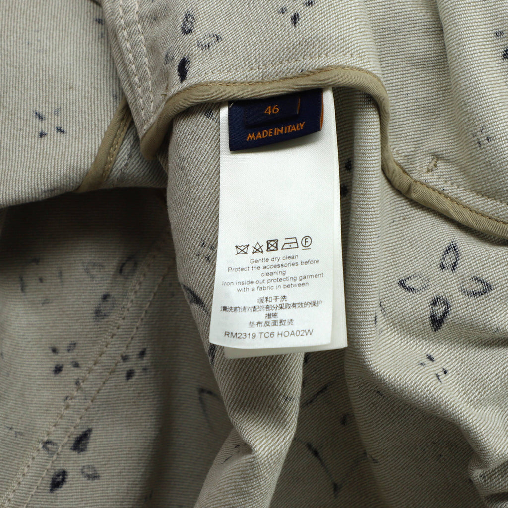 Men's Tailored Denim Jacket Monogram Star Embossed Denim