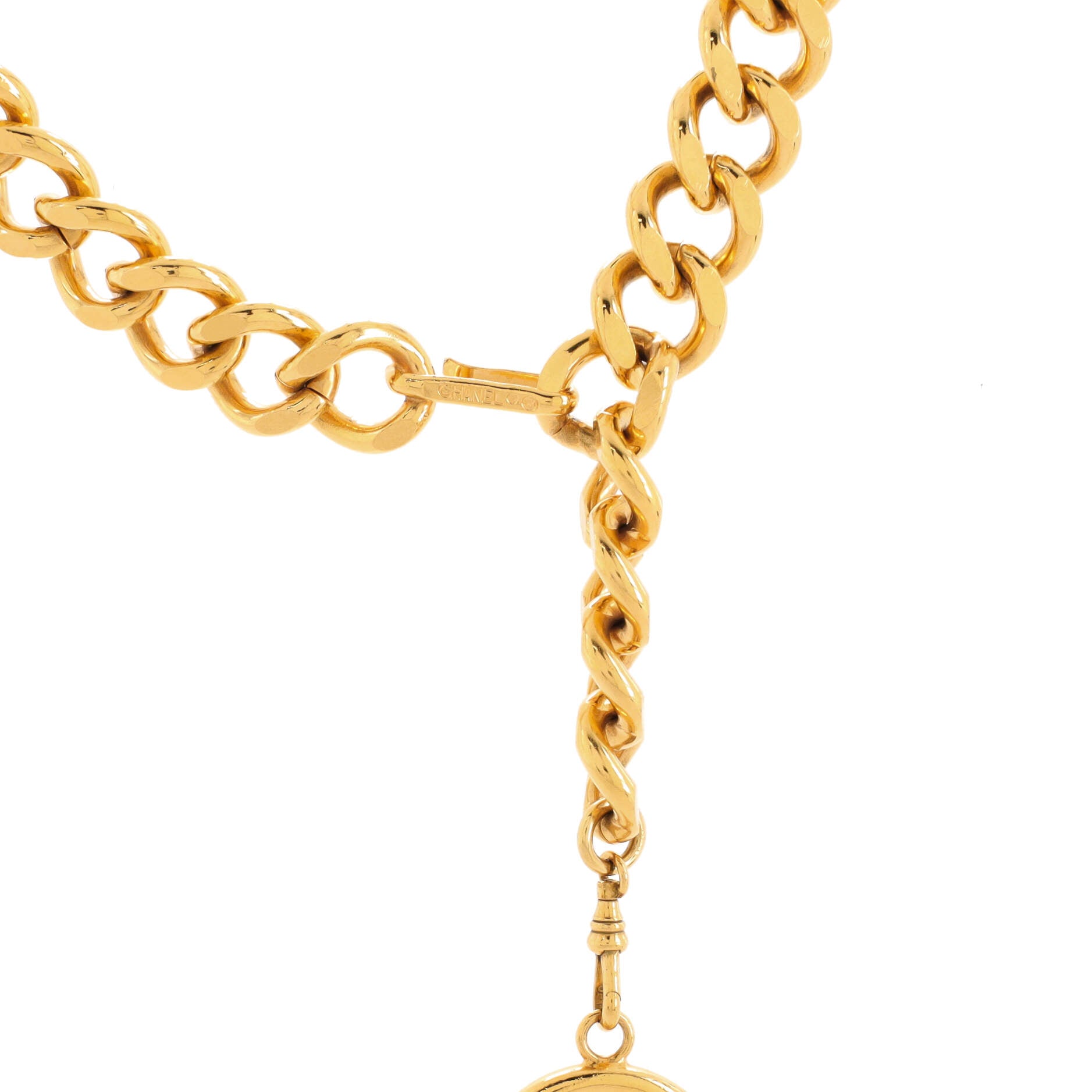 Vintage Medallion Logo Chain Belt Metal 75