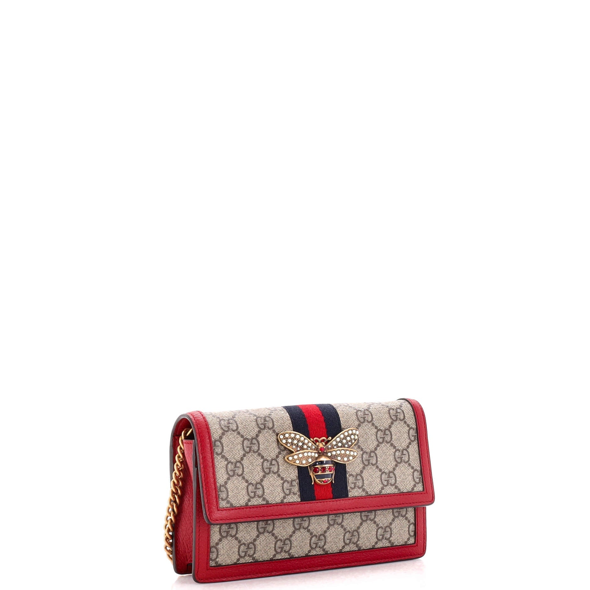 Queen Margaret Chain Wallet GG Coated Canvas Mini