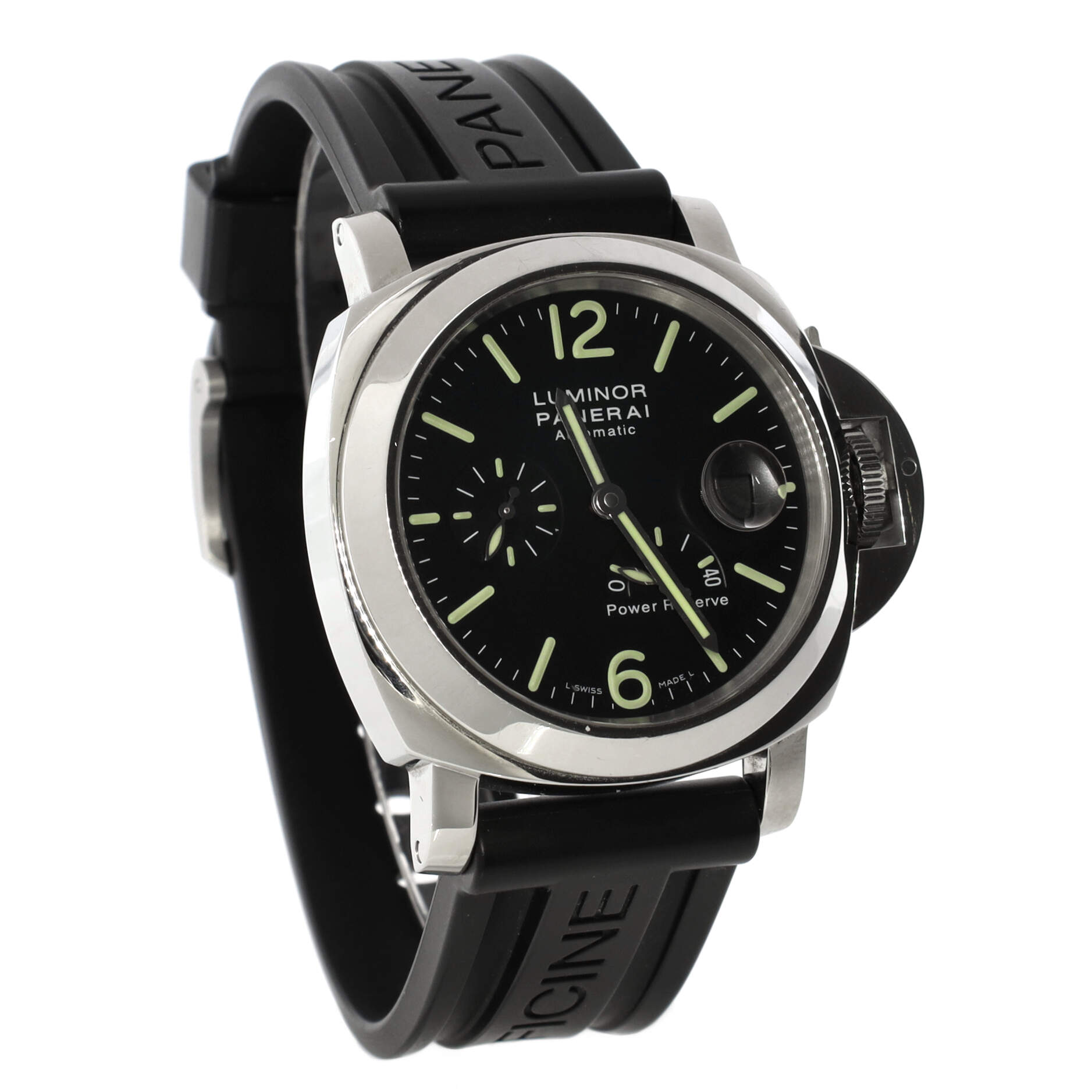 Luminor Power Reserve Automatic Watch Stainless Steel and Rubber 44