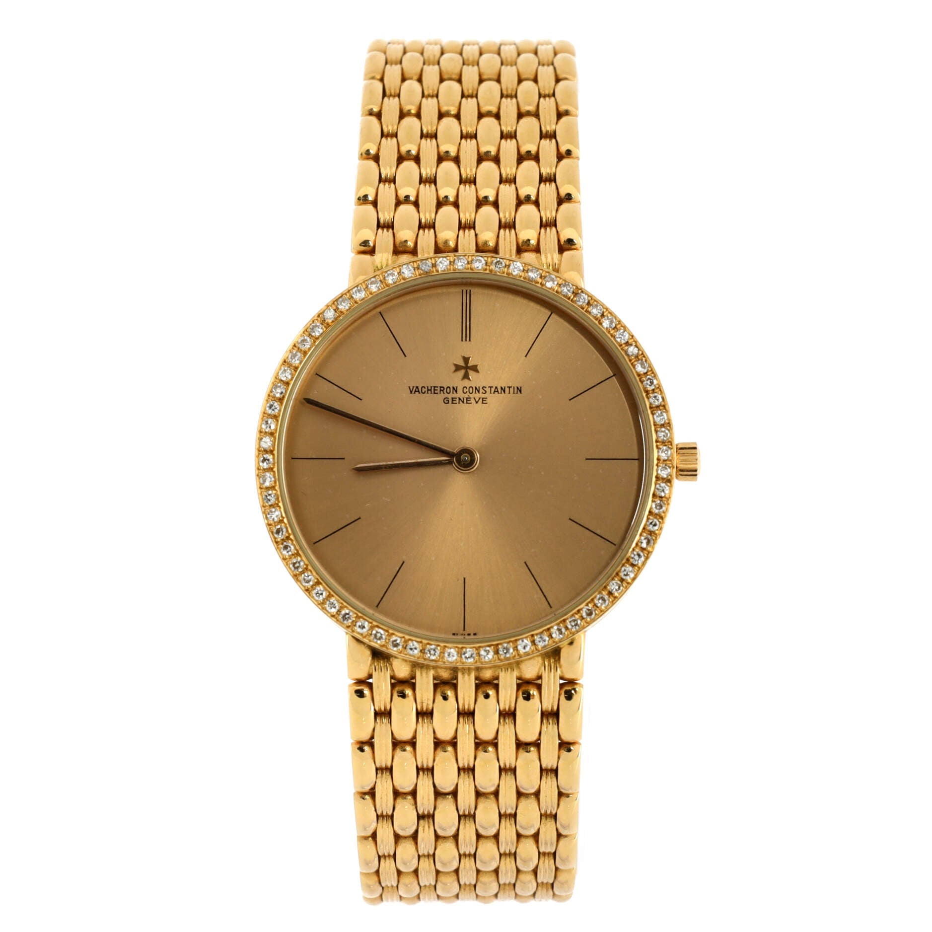 Essential Manual Watch Yellow Gold with Diamond Bezel 31