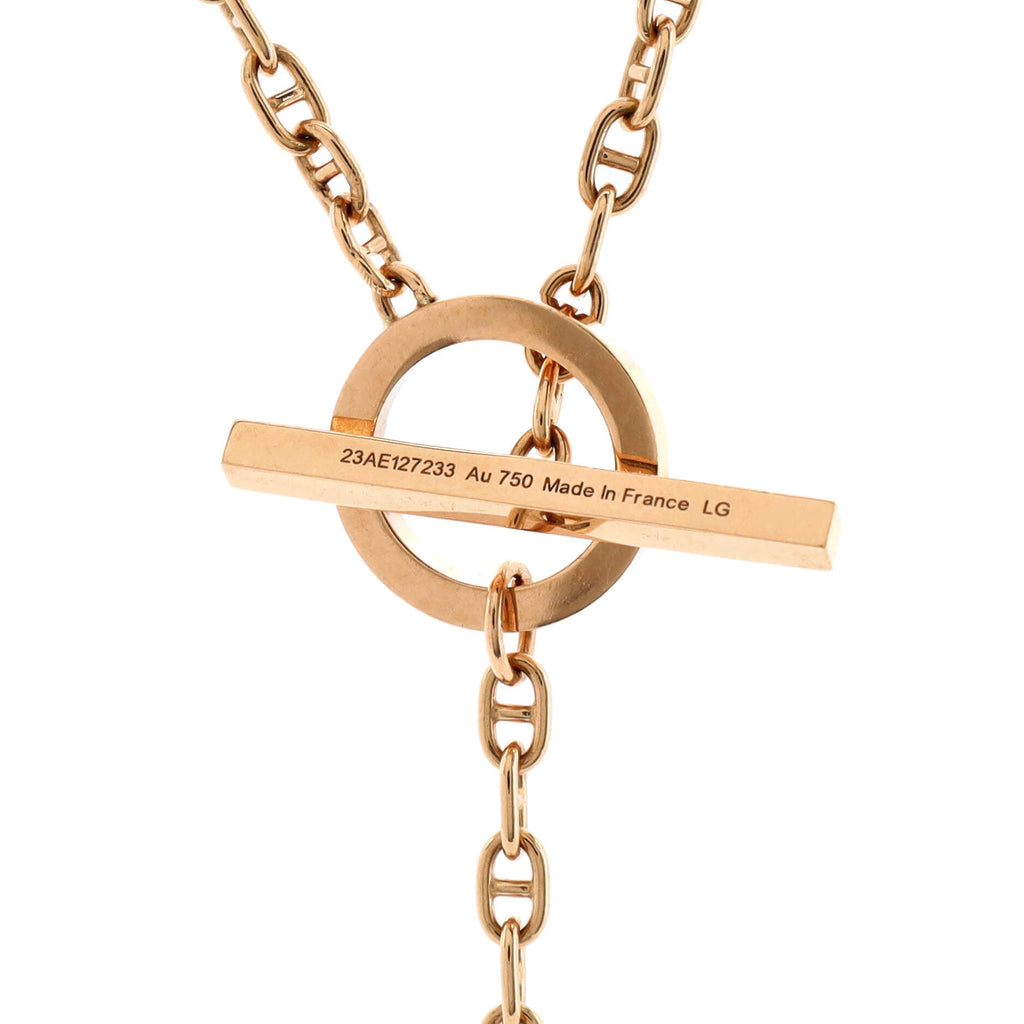 Chaine d'Ancre Contour Pendant Necklace 18K Rose Gold with Diamonds Large