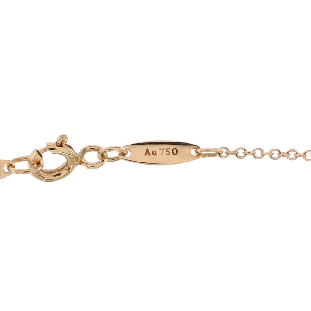 Elsa Peretti Open Heart 5 Diamonds Pendant Necklace 18K Rose Gold with Diamonds