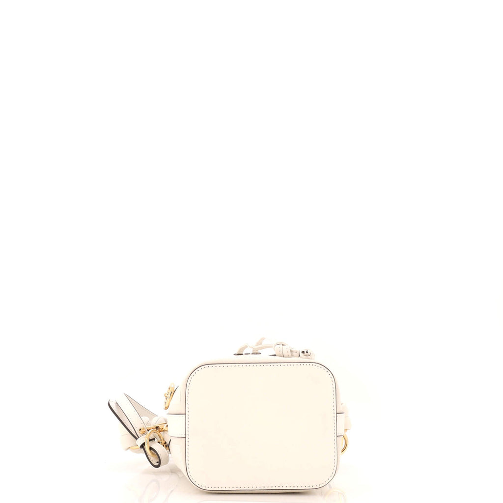 Woven Handle Mon Tresor Bucket Bag Zucca Embroidered Canvas Mini