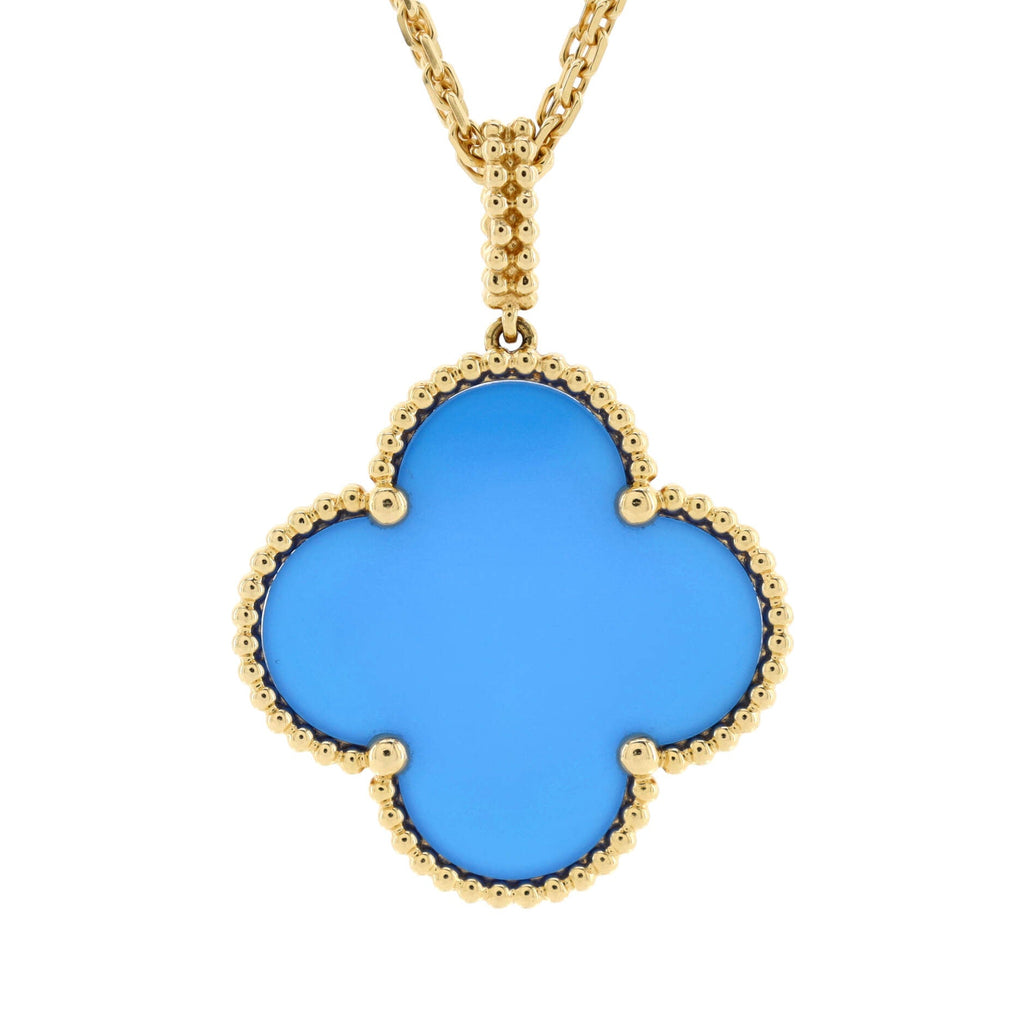 Magic Alhambra Pendant Necklace 18K Yellow Gold and Agate