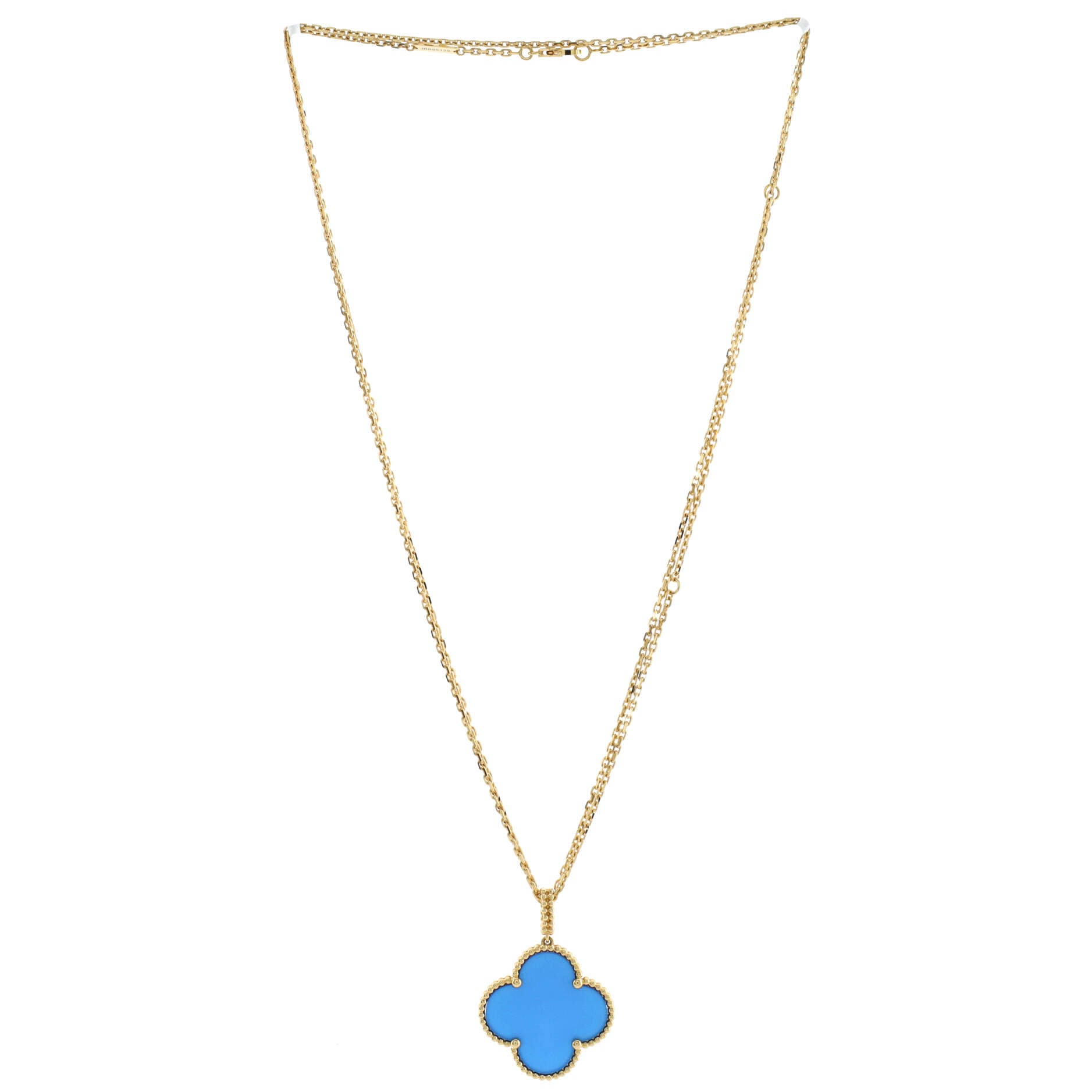 Magic Alhambra Pendant Necklace 18K Yellow Gold and Agate