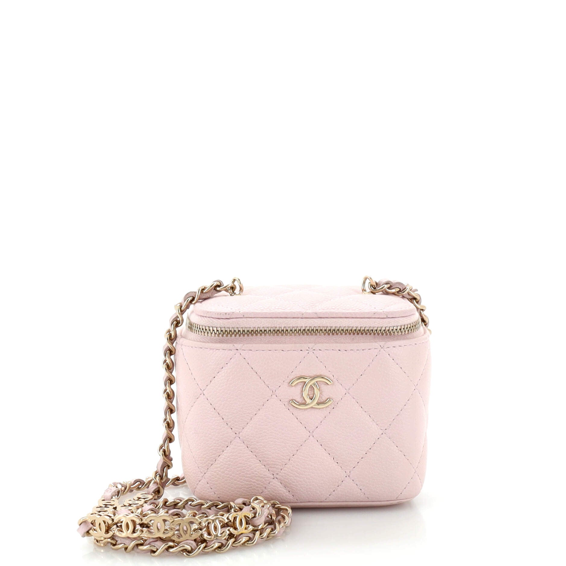 Classic Vanity Case with Chain Quilted Caviar Mini