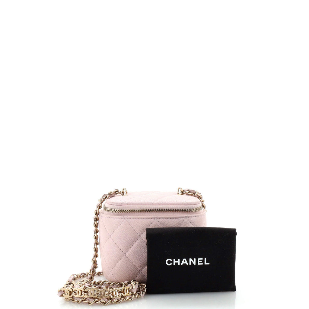 Classic Vanity Case with Chain Quilted Caviar Mini