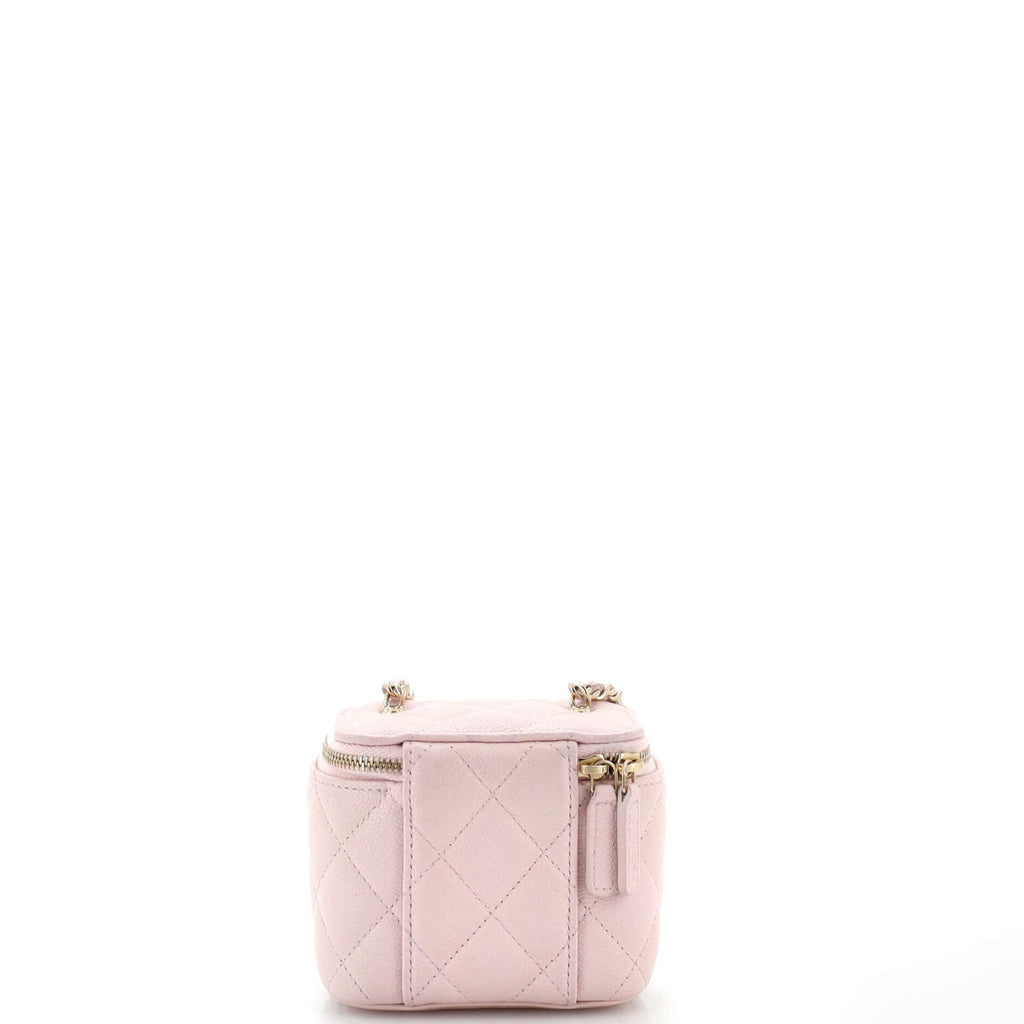 Classic Vanity Case with Chain Quilted Caviar Mini