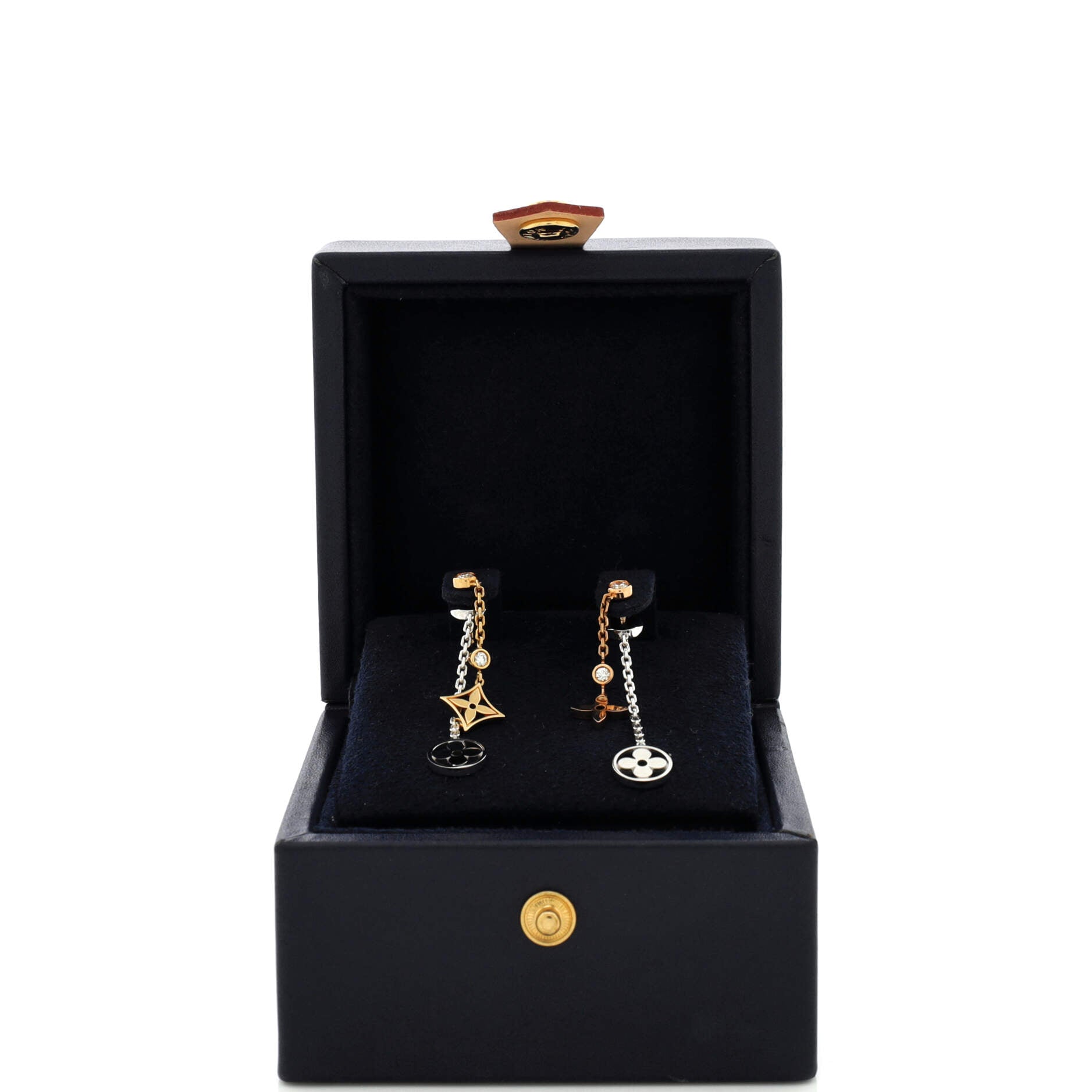 Louis Vuitton Blossom Drop Earrings 18K Tricolor Gold and Diamonds