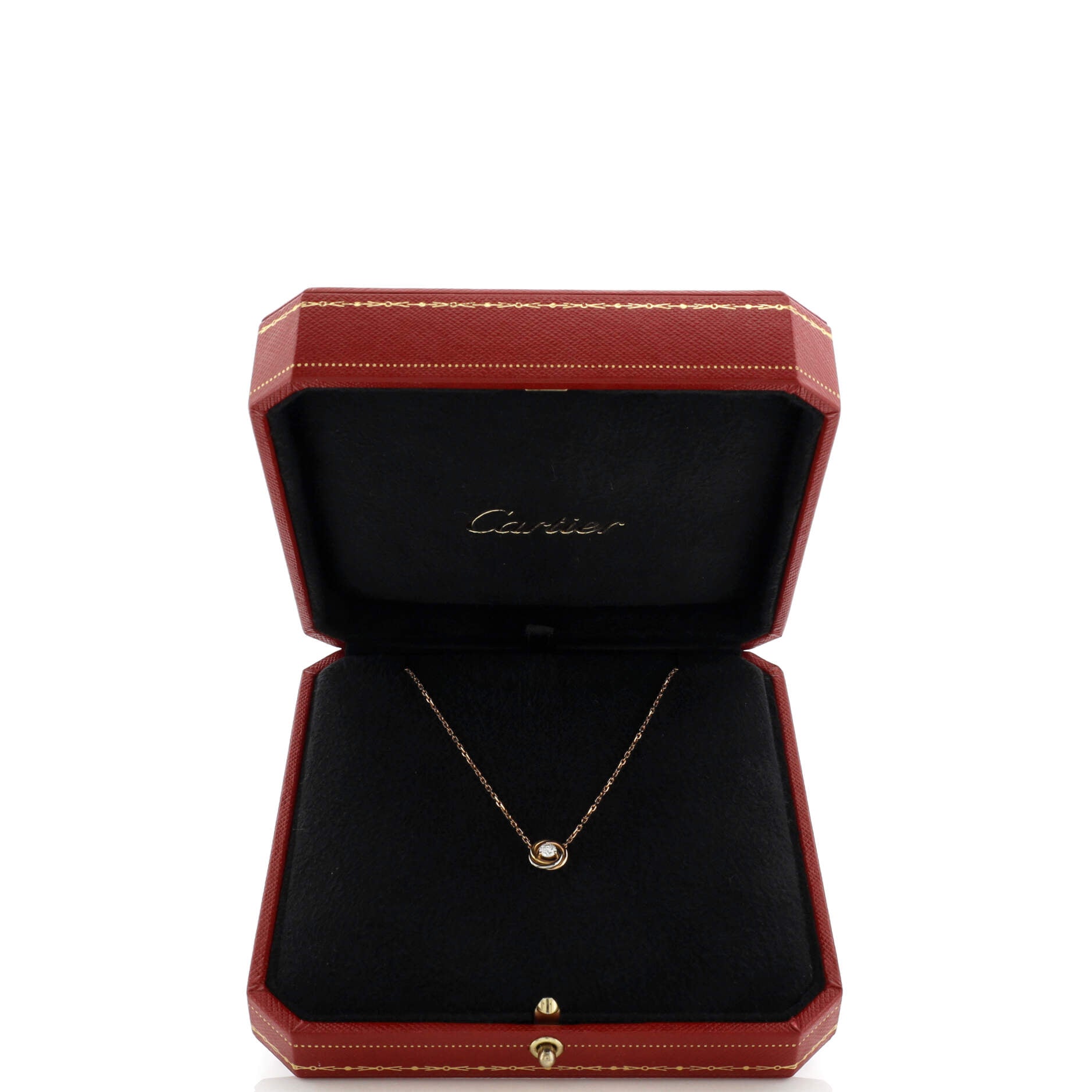 Trinity Diamond Pendant Necklace 18K Tricolor Gold and Diamond