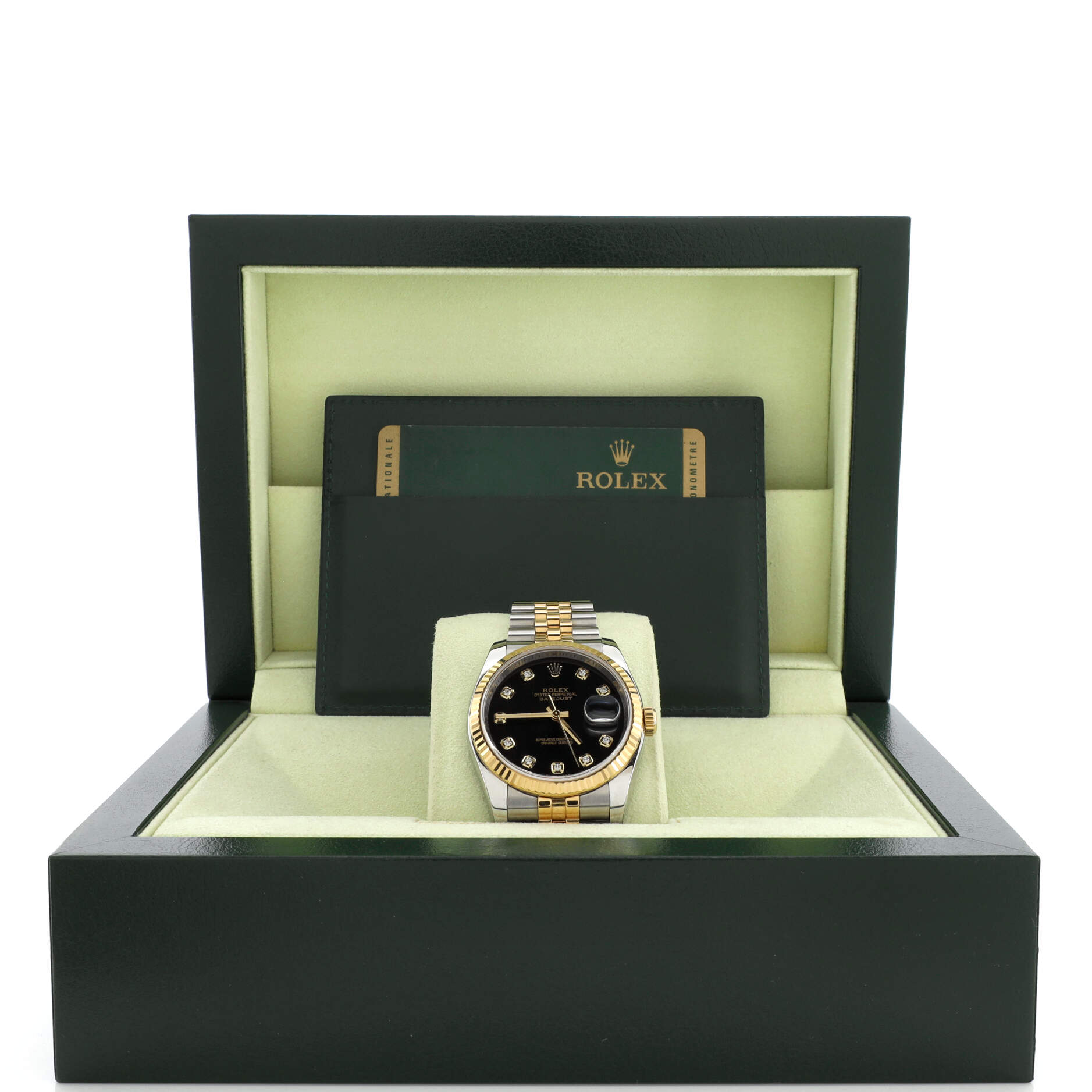 Oyster Perpetual Datejust Automatic Watch Stainless Steel and Yellow Gold with Diamond Markers 36