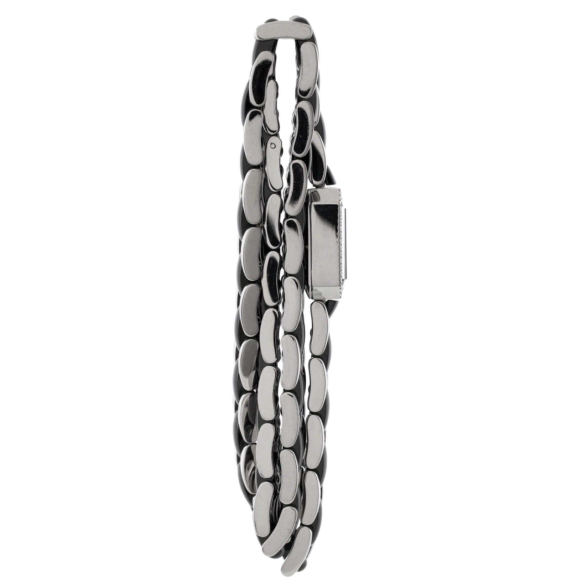 Premiere Rock Triple Row Quartz Watch Stainless Steel and Ceramic with Diamond Bezel 15