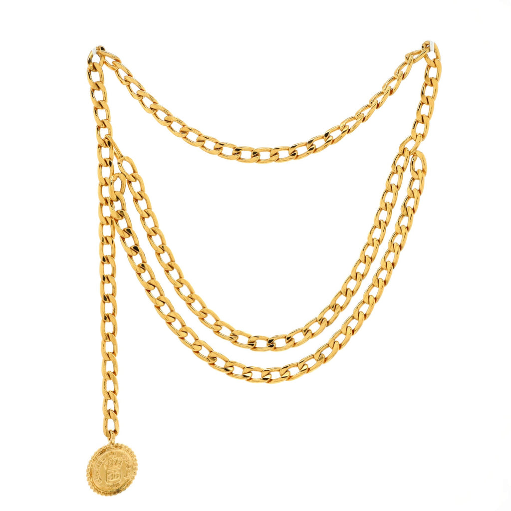Vintage Multi-Chain Medallion Belt Metal 85
