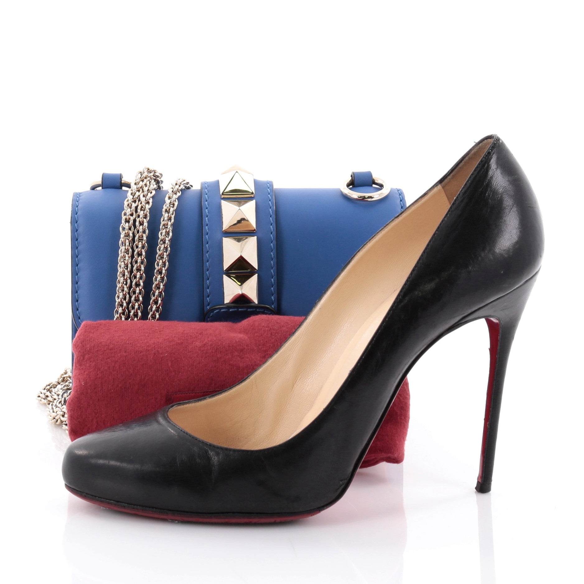 Glam Lock Shoulder Bag Leather Mini