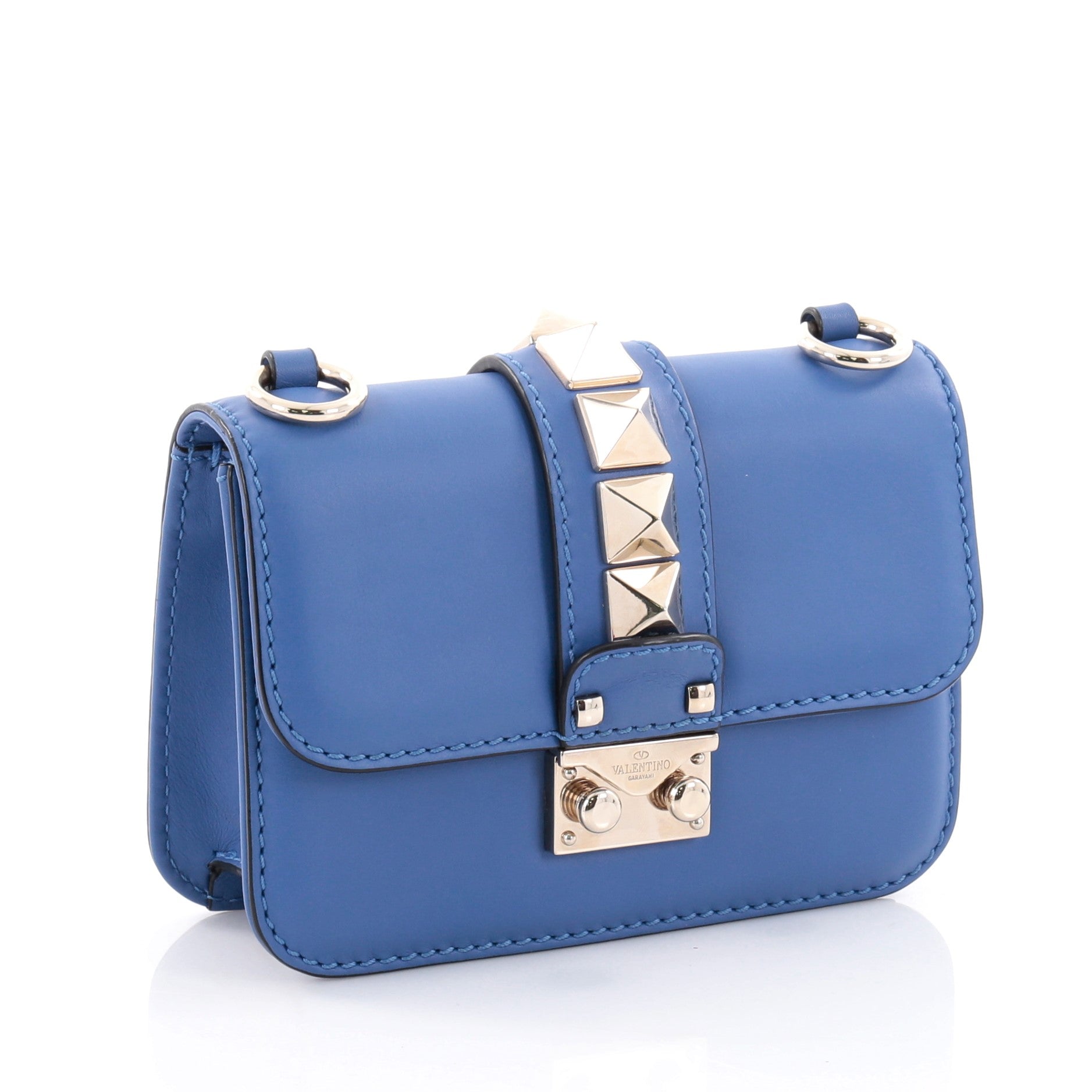 Glam Lock Shoulder Bag Leather Mini