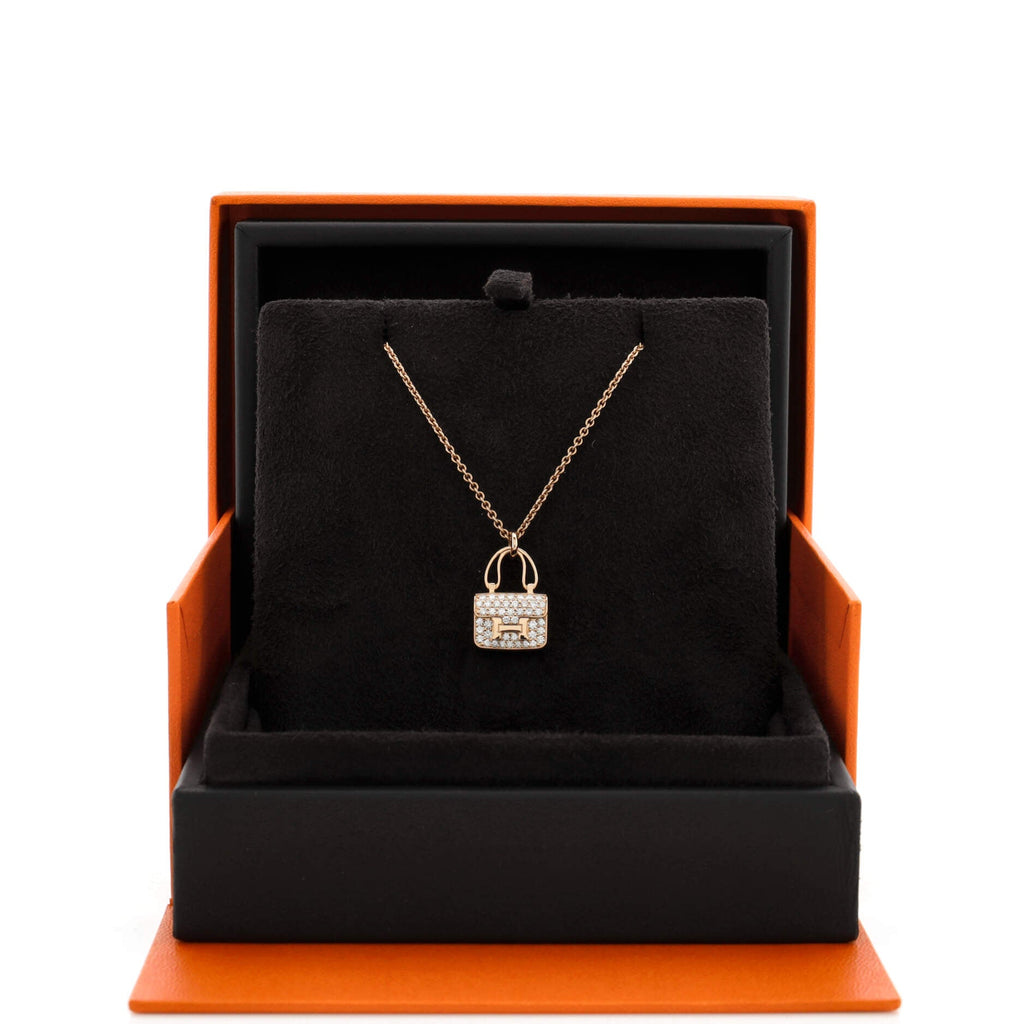 Amulettes Constance Pendant NM Necklace 18K Rose Gold and Diamonds
