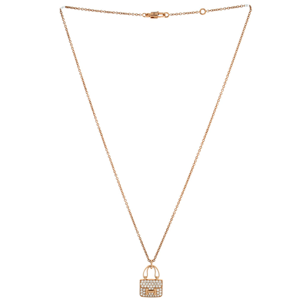 Amulettes Constance Pendant NM Necklace 18K Rose Gold and Diamonds