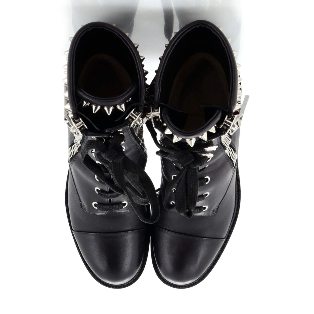 Women's Winter Spikes Heeled Boots Leather 70