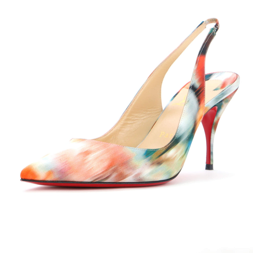Women's Clare Slingback Pumps Printed Satin 80