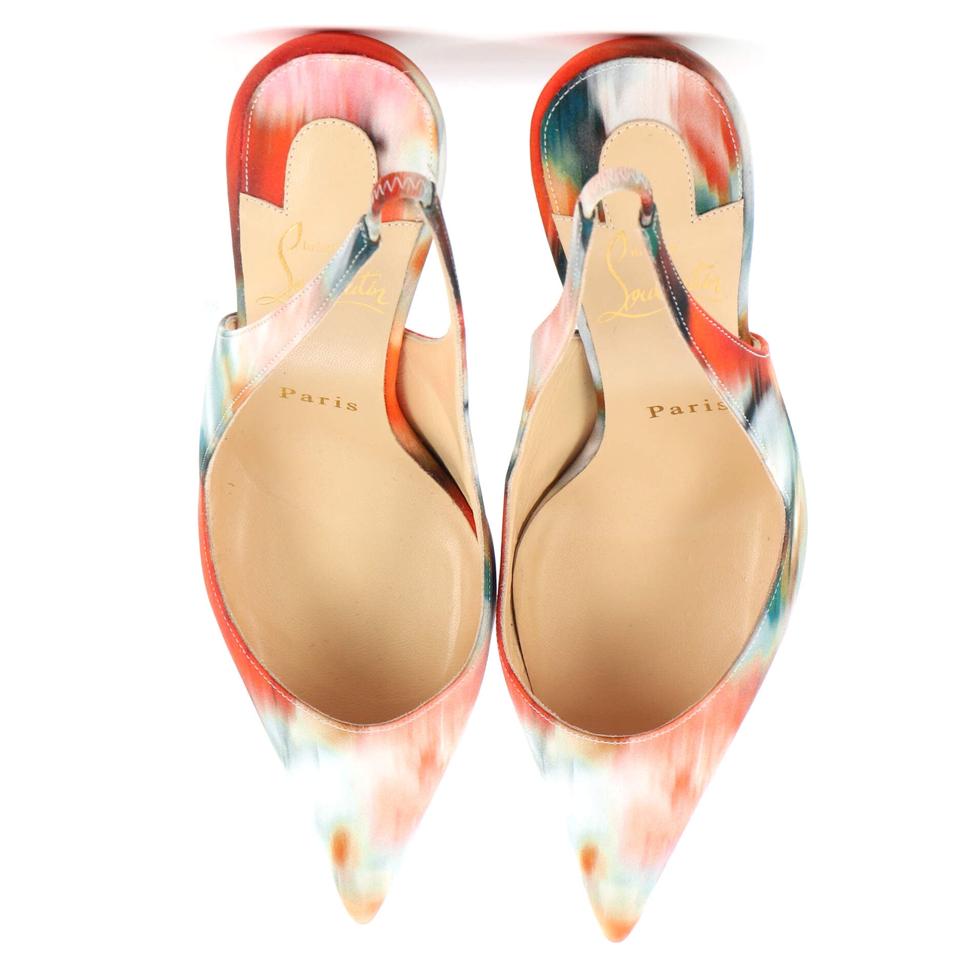Women's Clare Slingback Pumps Printed Satin 80