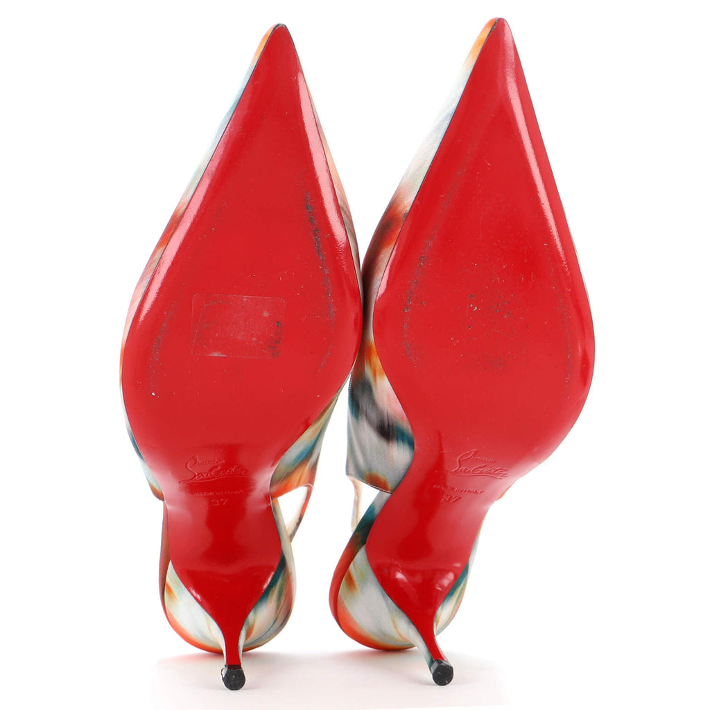Women's Clare Slingback Pumps Printed Satin 80