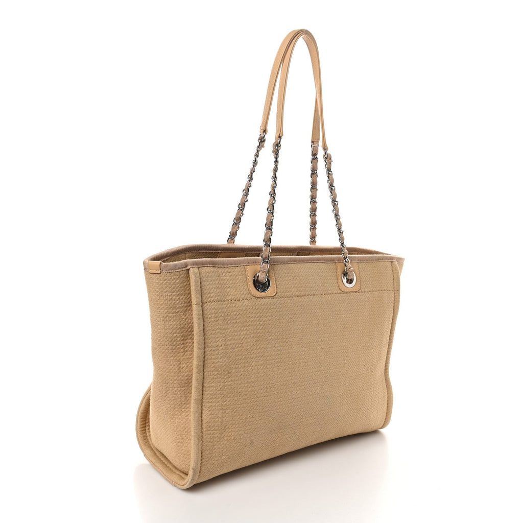 Mixed Fibers Small Deauville Tote Beige