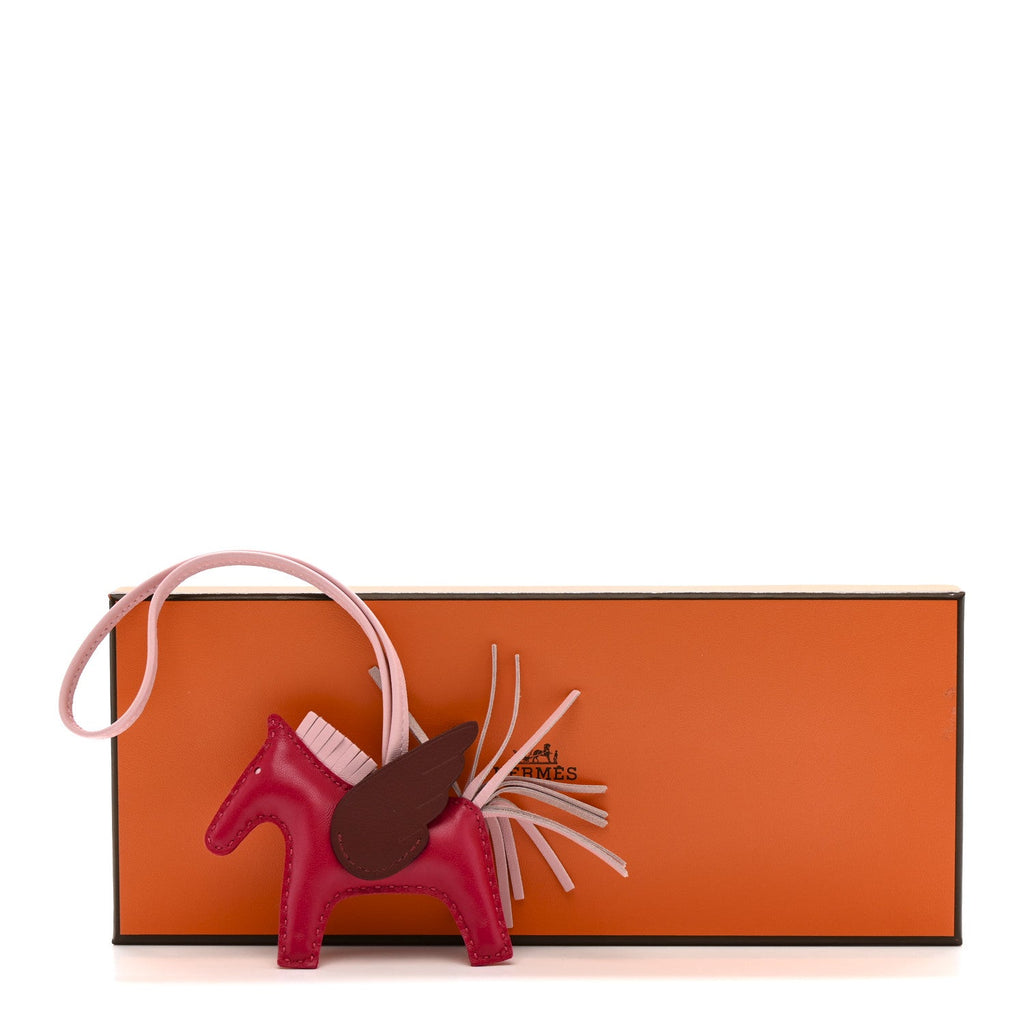 Milo Lambskin Grigri Rodeo Pegase Horse Bag Charm PM Framboise Rose Sakura Rouge Sellier
