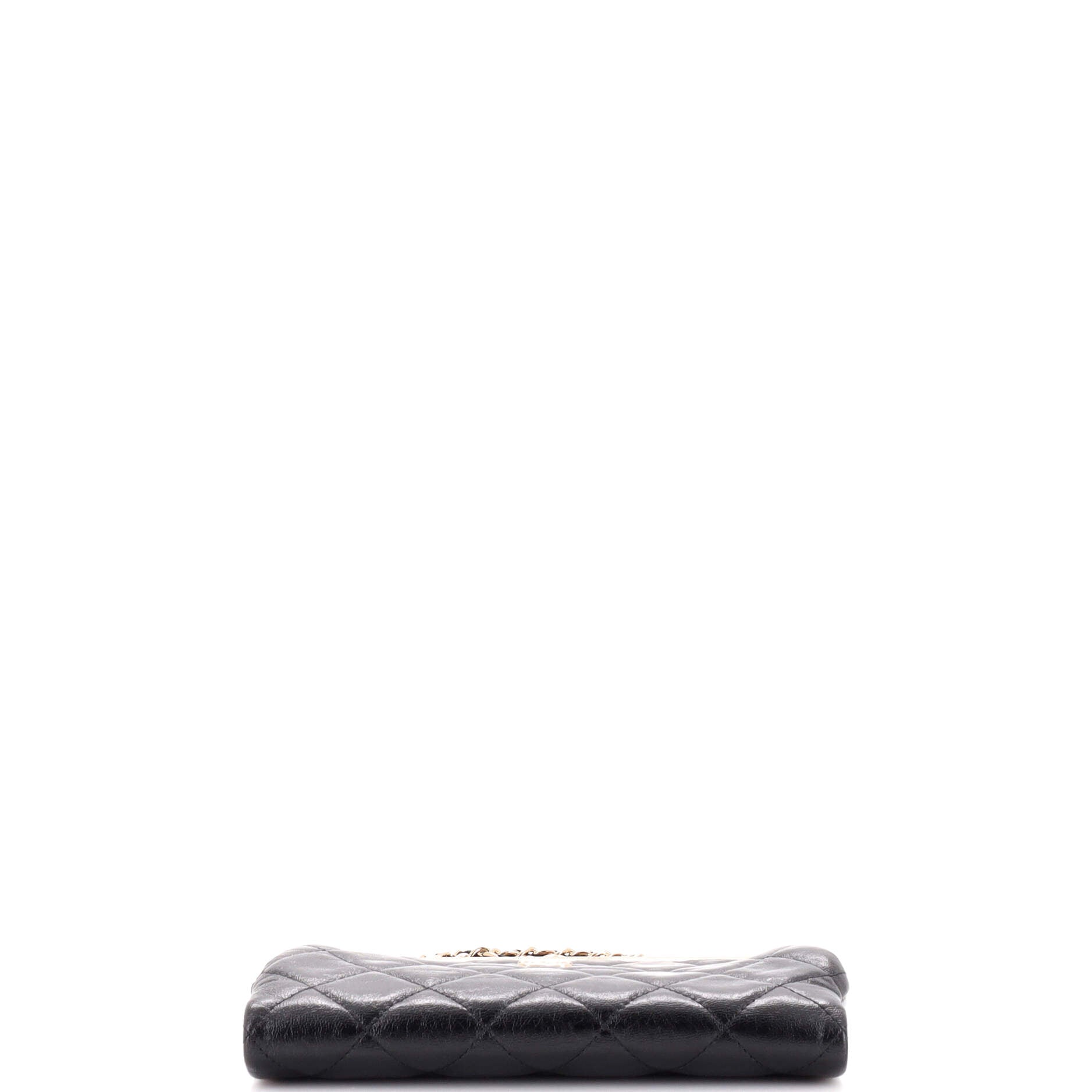 Logo Clasp Frame Clutch with Chain Quilted Lambskin Small