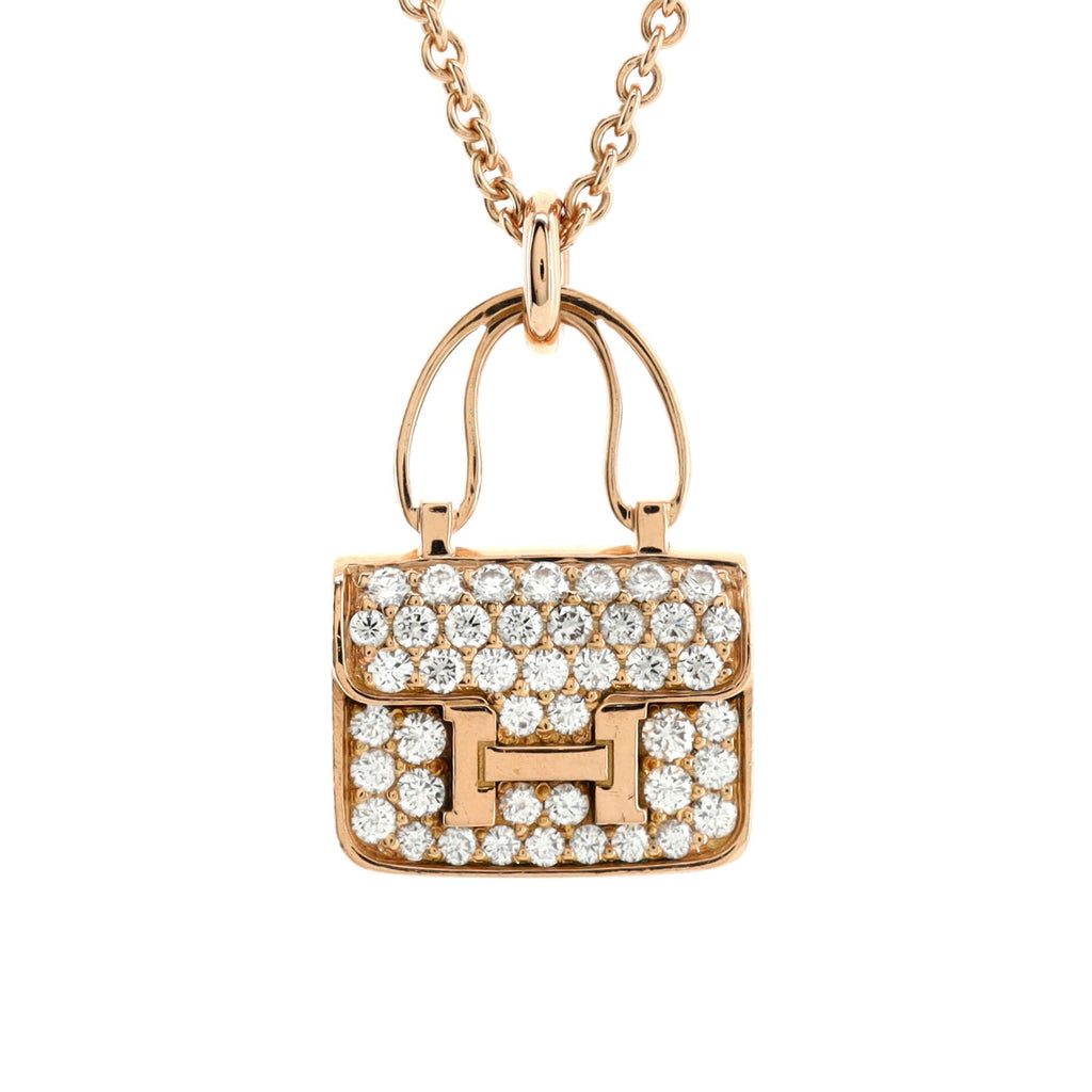 Amulettes Constance Pendant NM Necklace 18K Rose Gold and Diamonds