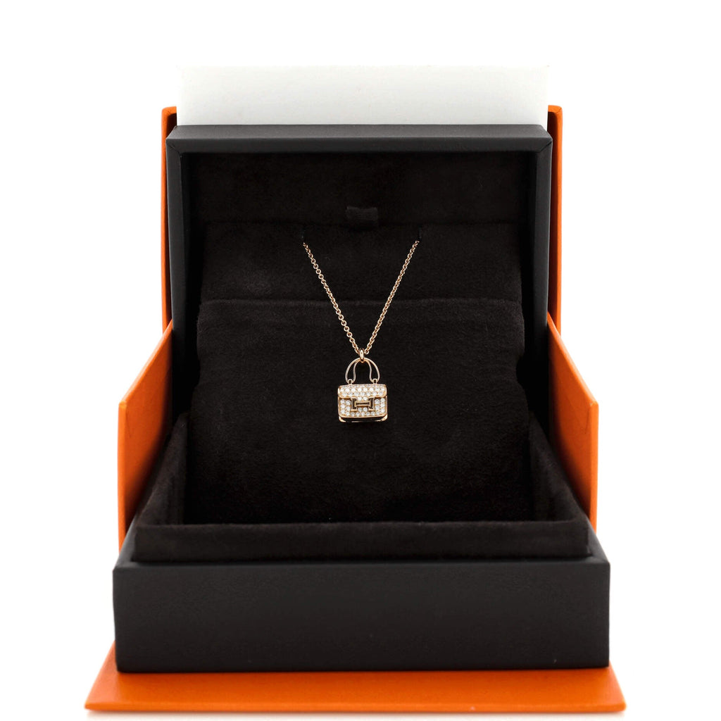 Amulettes Constance Pendant NM Necklace 18K Rose Gold and Diamonds