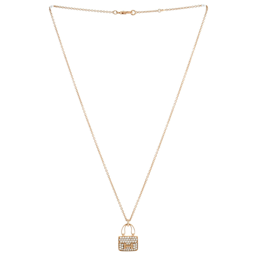 Amulettes Constance Pendant NM Necklace 18K Rose Gold and Diamonds