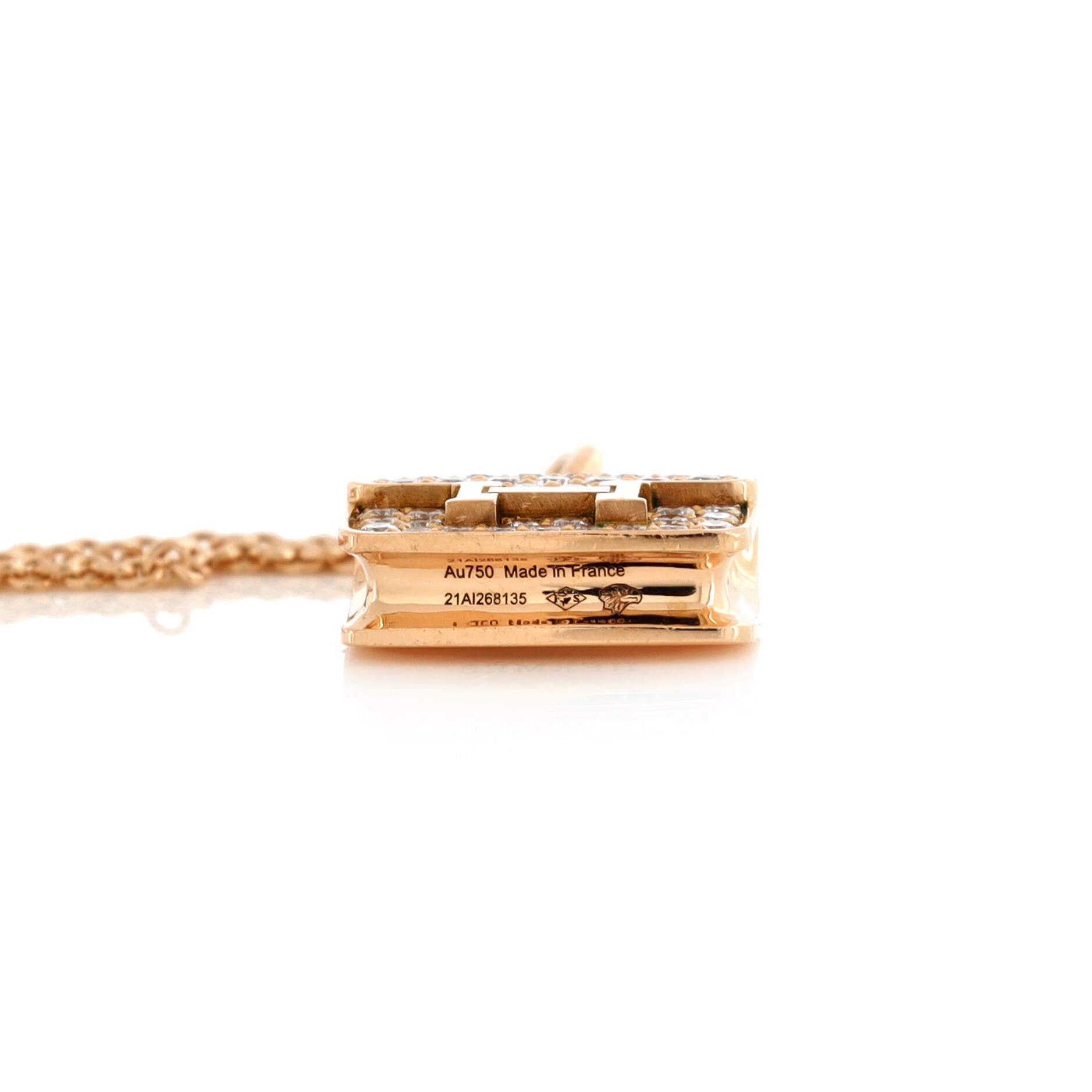 Amulettes Constance Pendant NM Necklace 18K Rose Gold and Diamonds