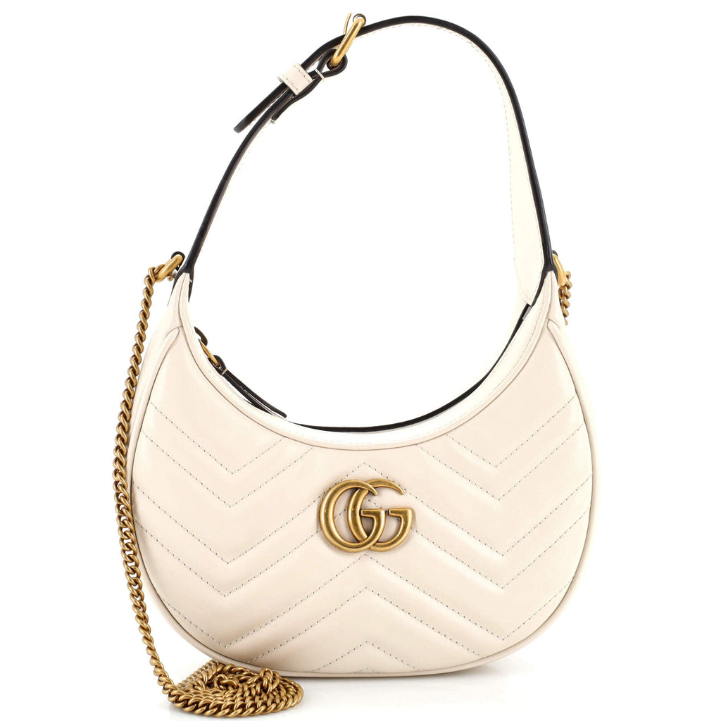 GG Marmont Half Moon Hobo Leather Mini
