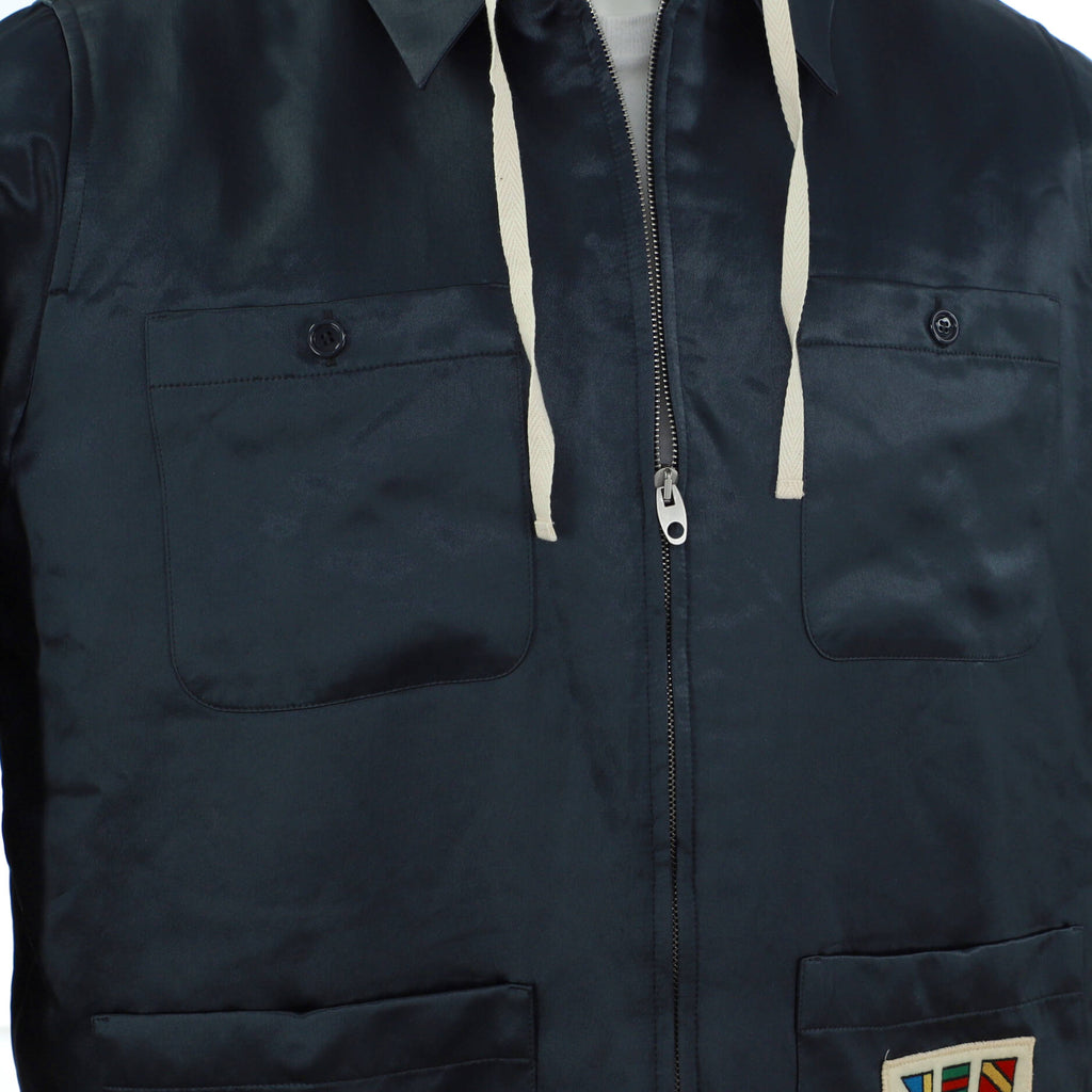 Men's Hooded Jacket Acetate and Cotton