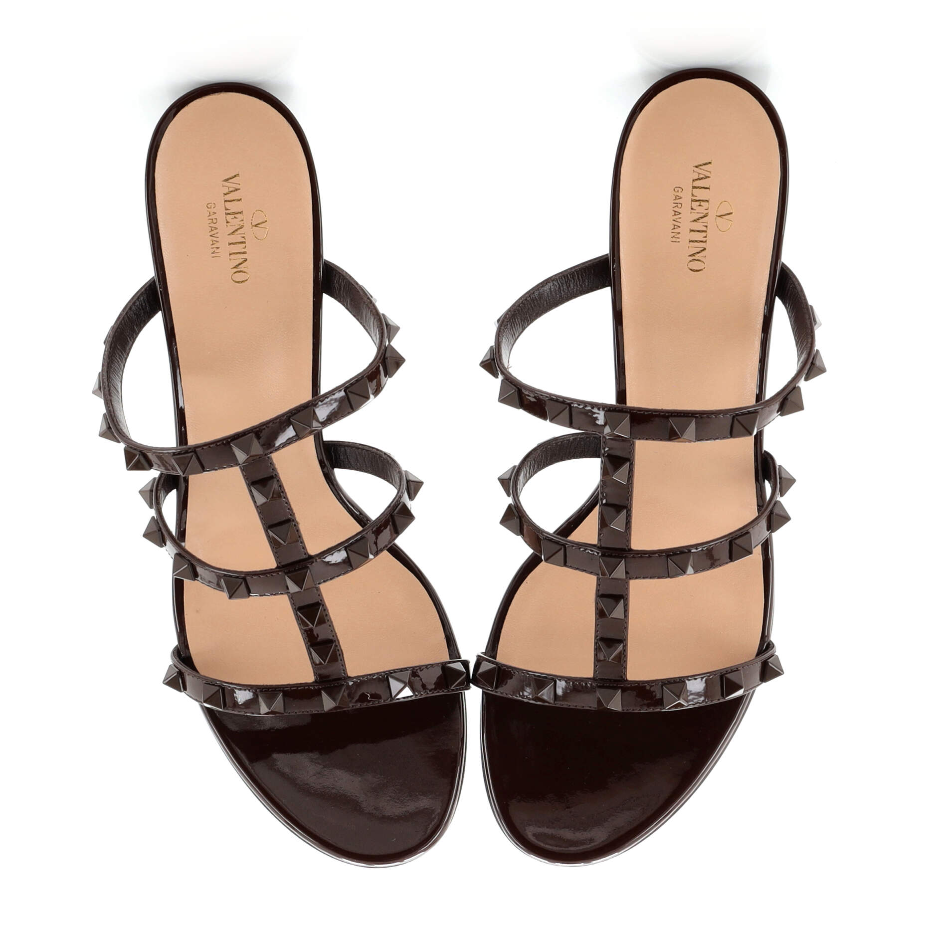 Women's Rockstud Caged Block Heel Sandal Leather