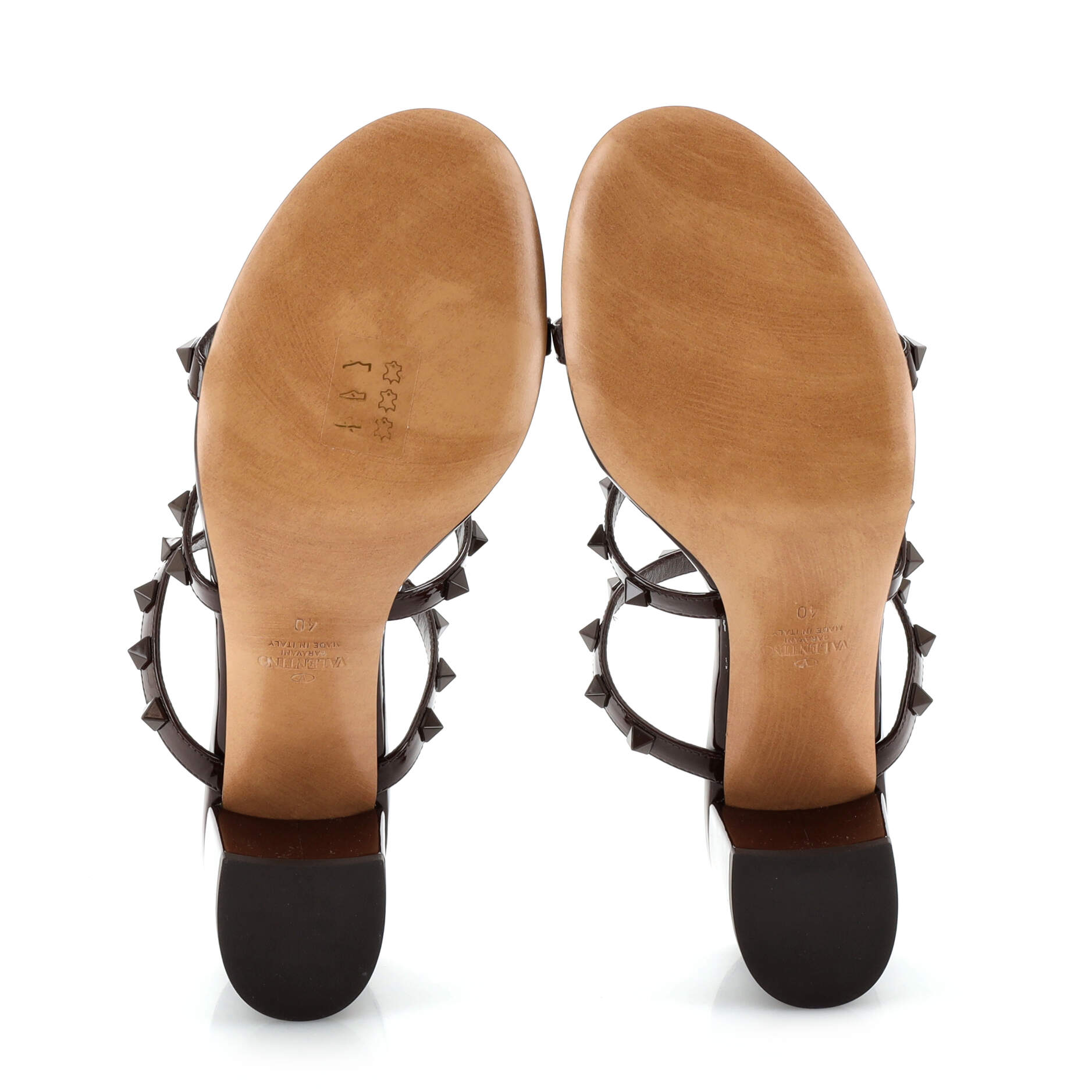 Women's Rockstud Caged Block Heel Sandal Leather
