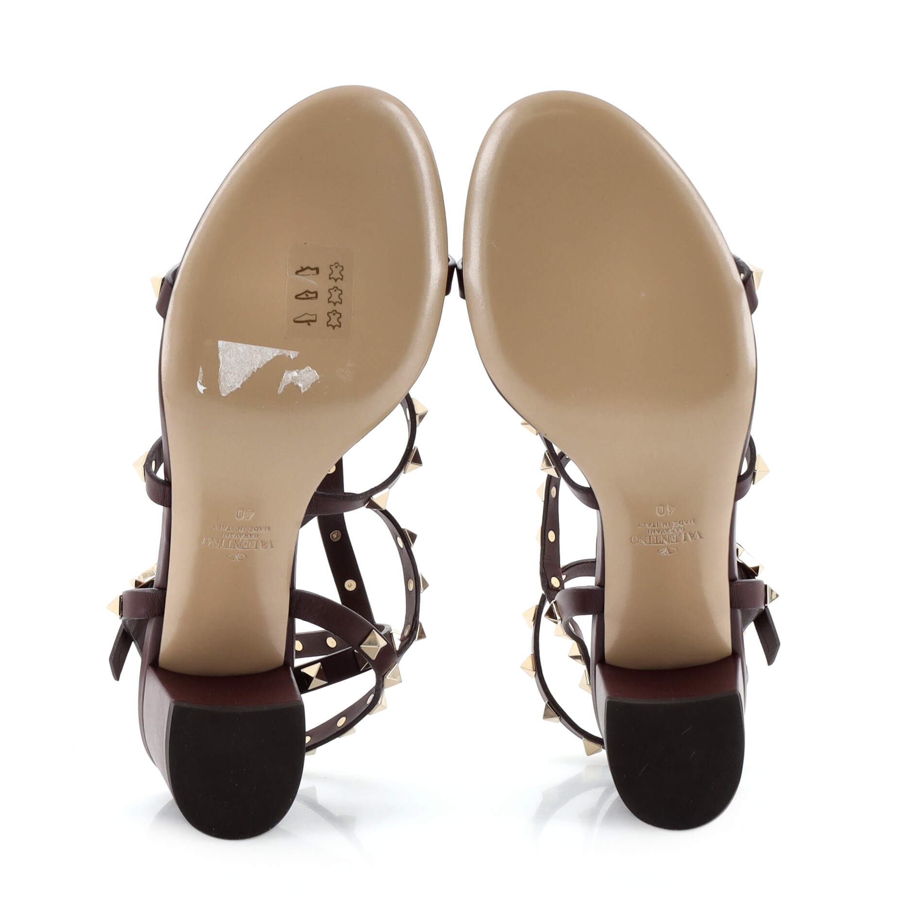 Women's Rockstud Caged Block Heel Sandal Leather