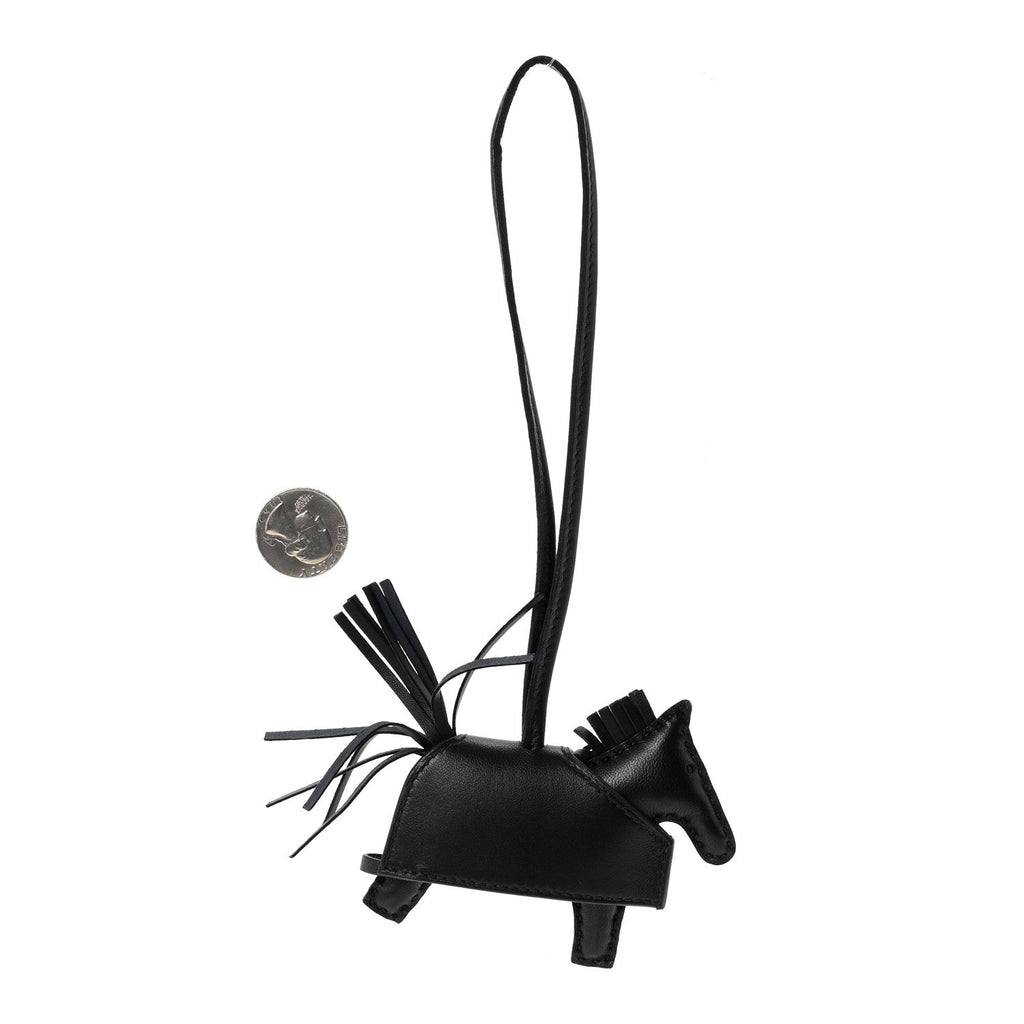 Milo Lambskin Studded Grigri Rodeo Robeo Rock Horse Bag Charm PM Black