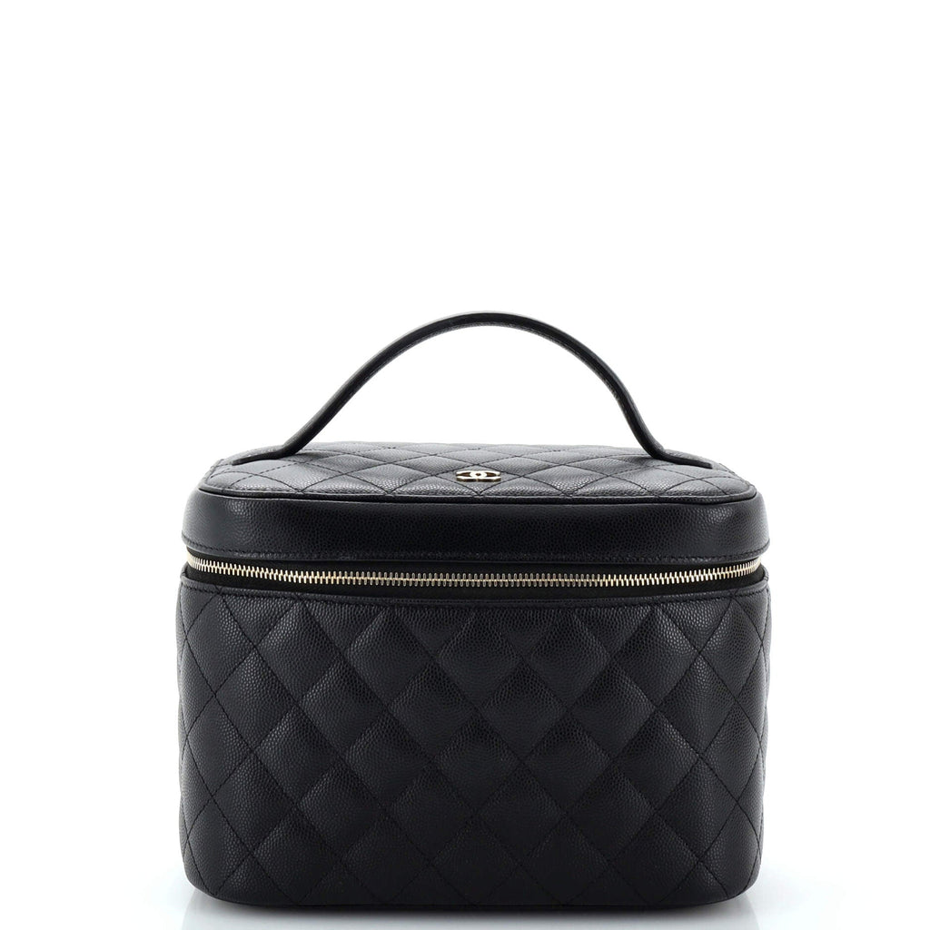 Classic Vanity Case Quilted Caviar Medium