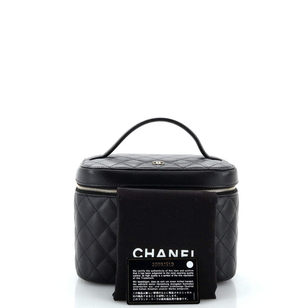 Classic Vanity Case Quilted Caviar Medium