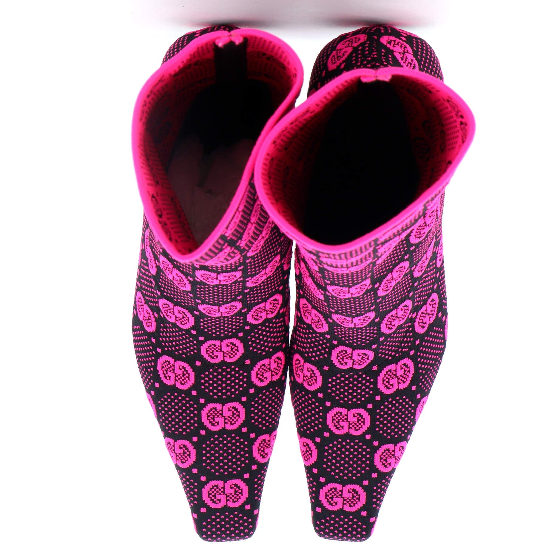 Women's Pointy Toe Sock Boots GG Technical Fabric