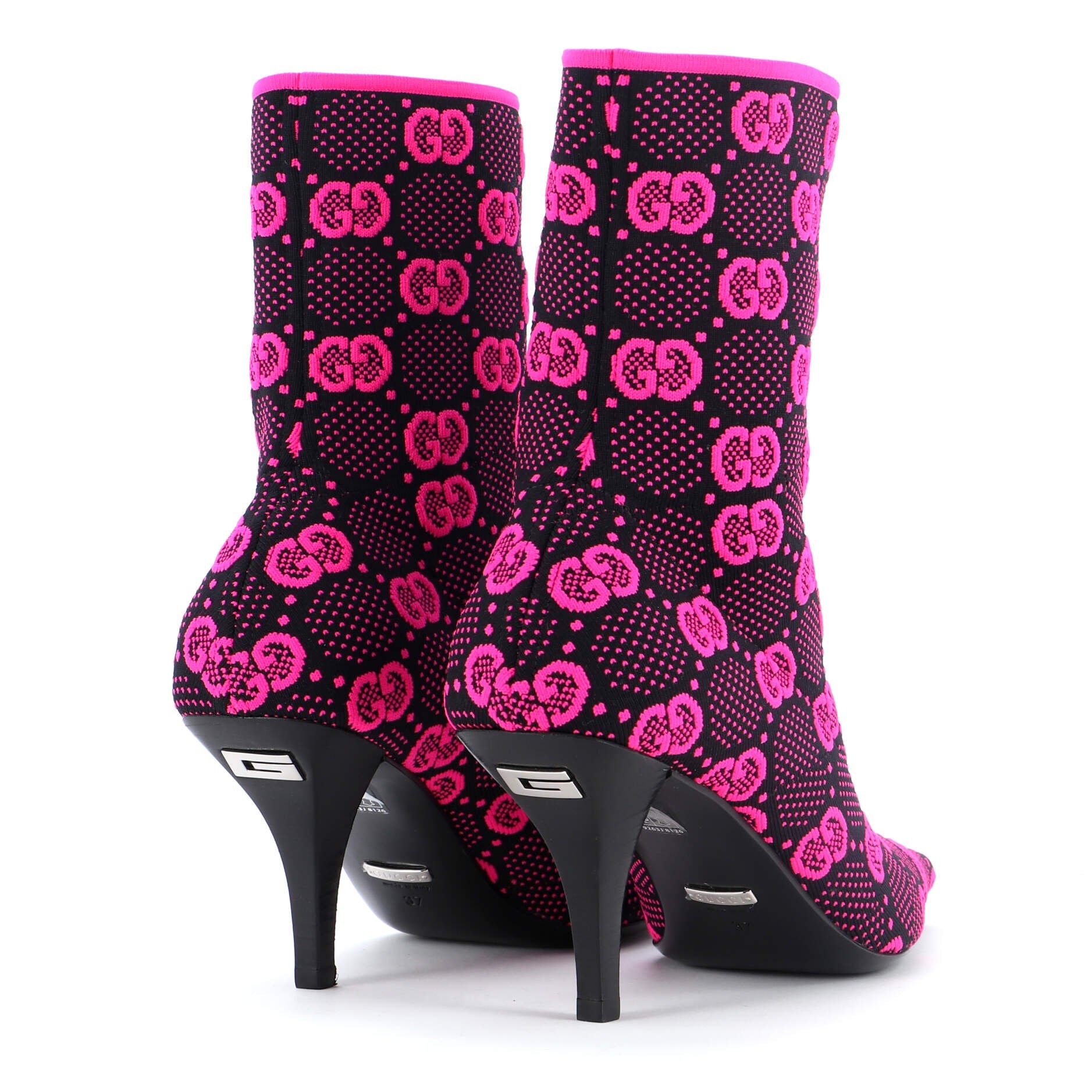 Women's Pointy Toe Sock Boots GG Technical Fabric